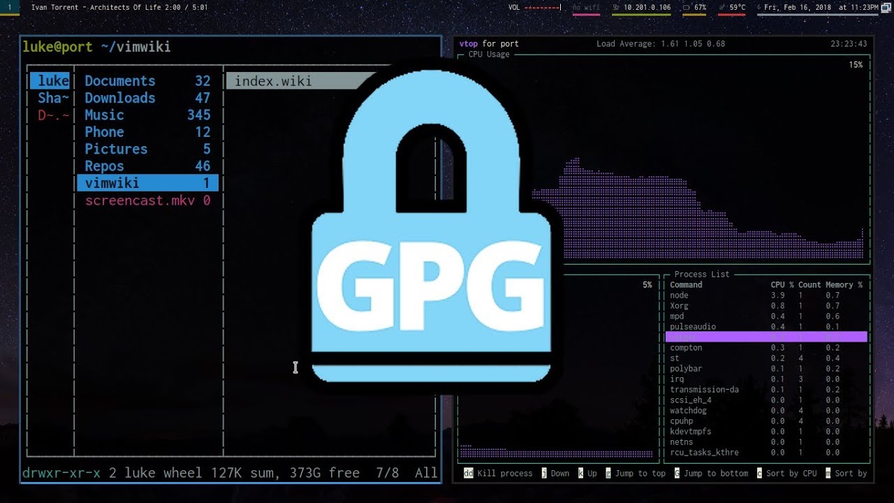 Базовое шифрование файлов с помощью пар ключей GPG!