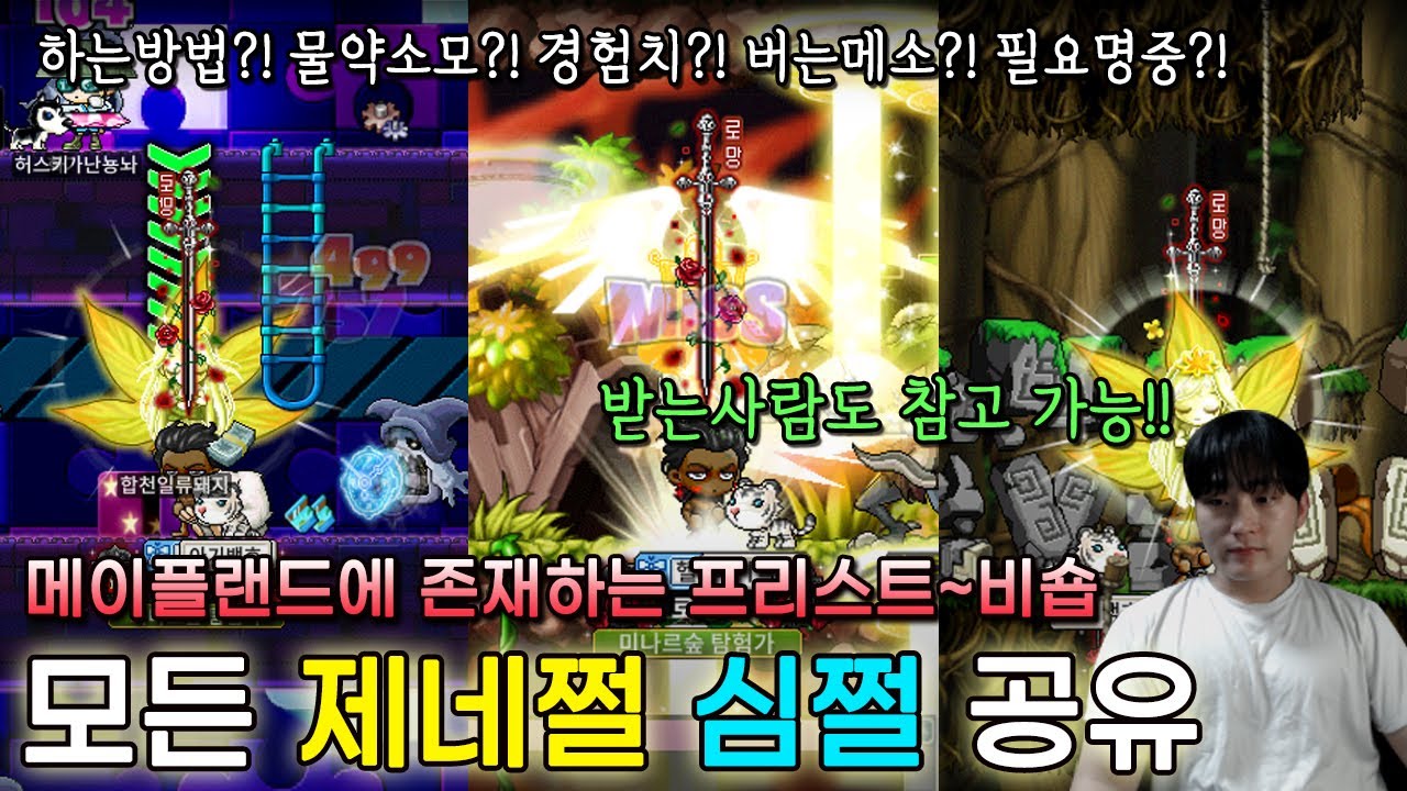 메이플랜드 [헬스] 프리,비숍 81~200 제네쩔,심쩔 총정리 (메소 버는 방법)