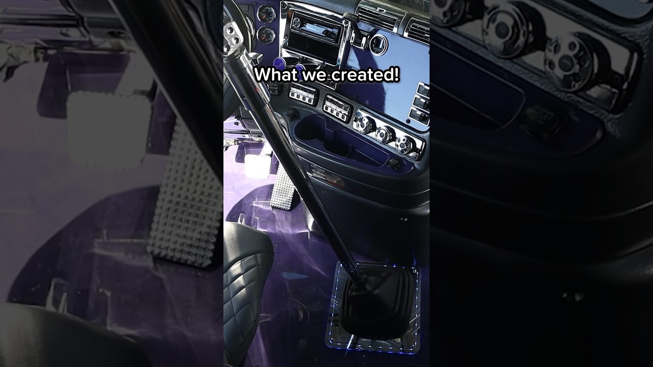 🔥Freightliner cascadia Grey & purple Interior Transformation! #freightliner #trucks #cascadia