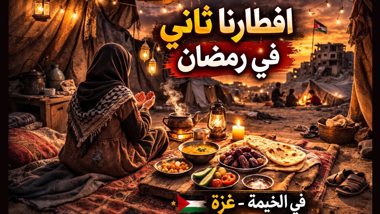 ثاني يوم رمضان في غز.ة… إفطارنا في الخيمة 💔🌙الرضا أهم شيء 