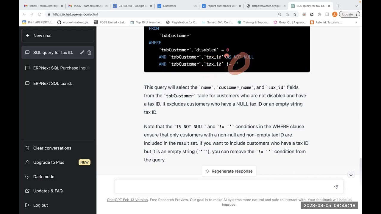 ERPNext with ChatGPT or Bard - Create reports, customization, programming Frappe ERPNext using AI