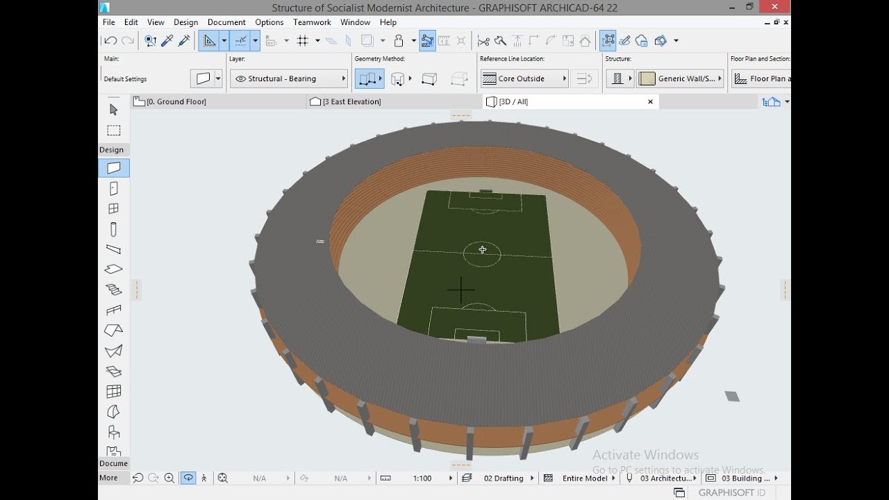 Tutorial ARCHICAD 22 How to Make a Simple Stadium Roof