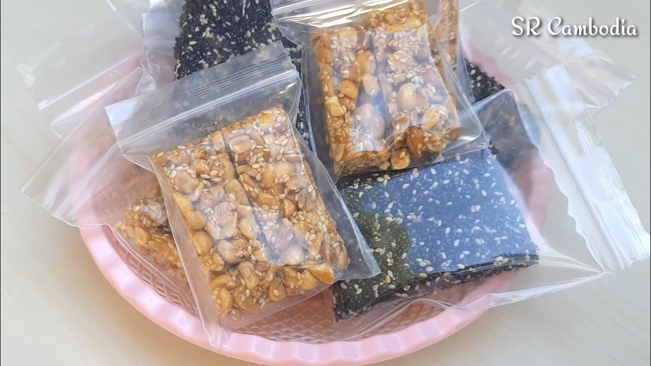 នំសណ្តែកដី និងនំល្ងខ្មៅ | Peanut and Black Sesame Candies