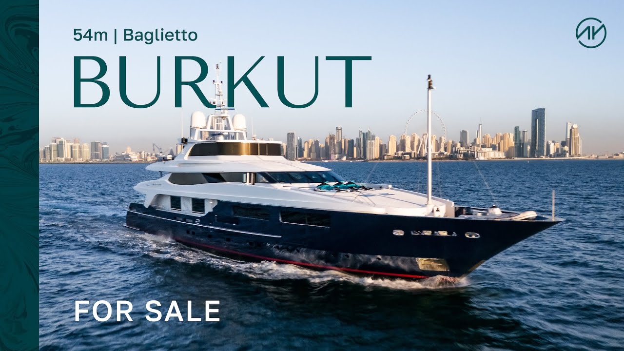 Mega Yacht for Sale in Dubai  - 54m M/Y BURKUT with Jacuzzi, Spa, and even a Gym Onboard!