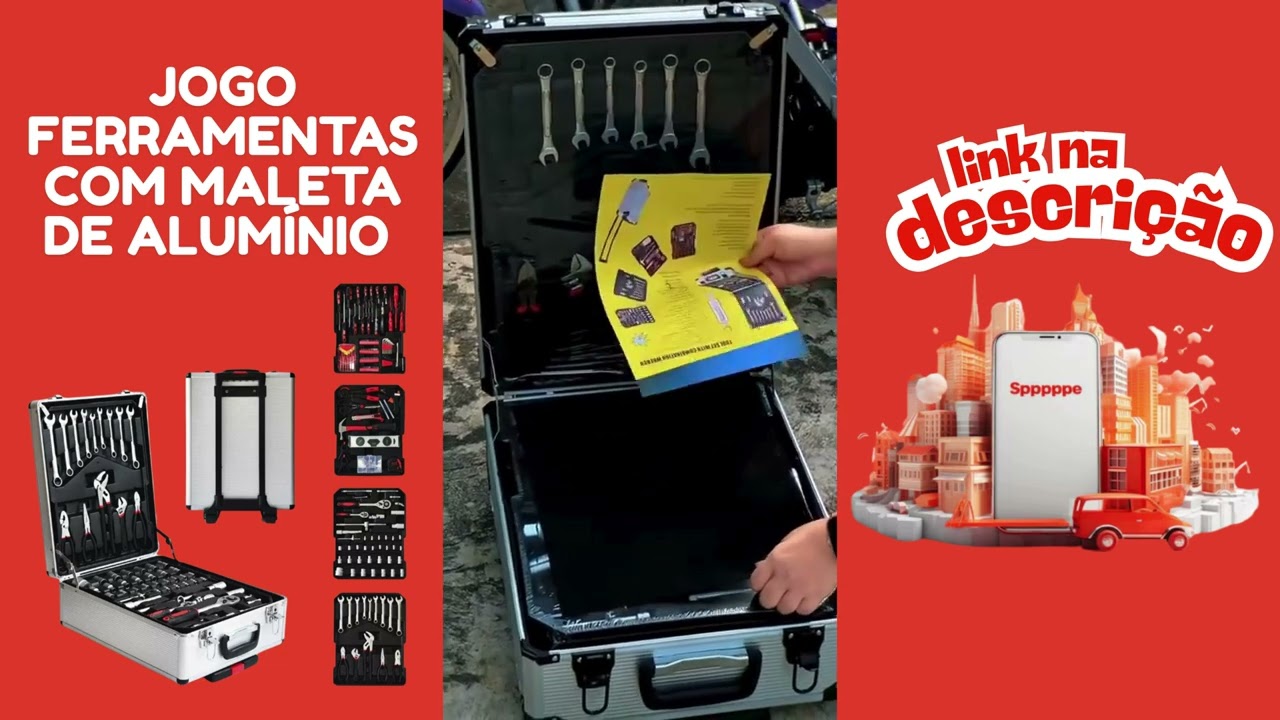 COMPRE AQUI - Jogo 186 Ferramentas + Maleta Alumínio: Kit COMPLETO por Frete Grátis!