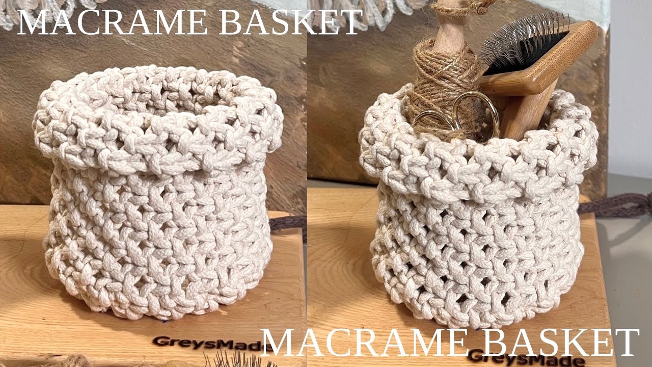 Круглая Корзинка в технике Макраме | DIY Macrame Basket