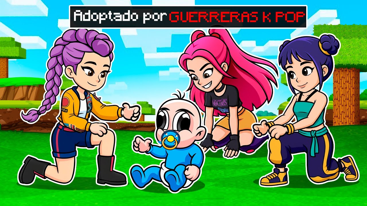 ¡ADOPTADO por LAS GUERRERAS KPOP en Minecraft! 😱 BEBÉ NOOB es ADOPTADO por  RUMI, ZOEY y MIRA