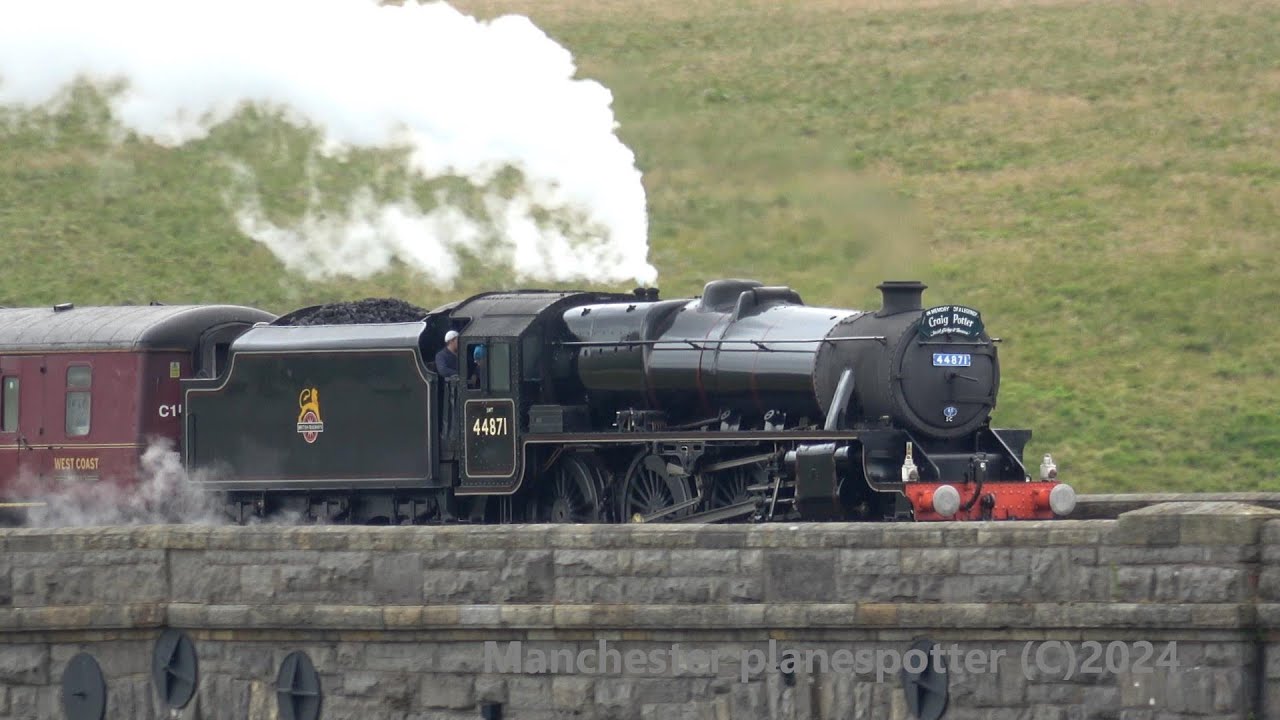 4K) Steam 44871 LMS Stanier + 47848 On 1Z88 @Ribblehead Viaduct + Lovely Dinner And Cider 13/07/24