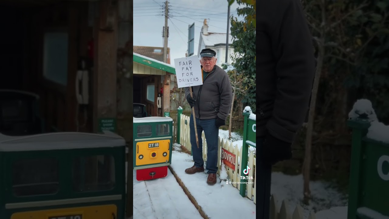 Even my dad is on a strike!! #gardenrailway #garden  #trains #train #trainspotter #minature #strike