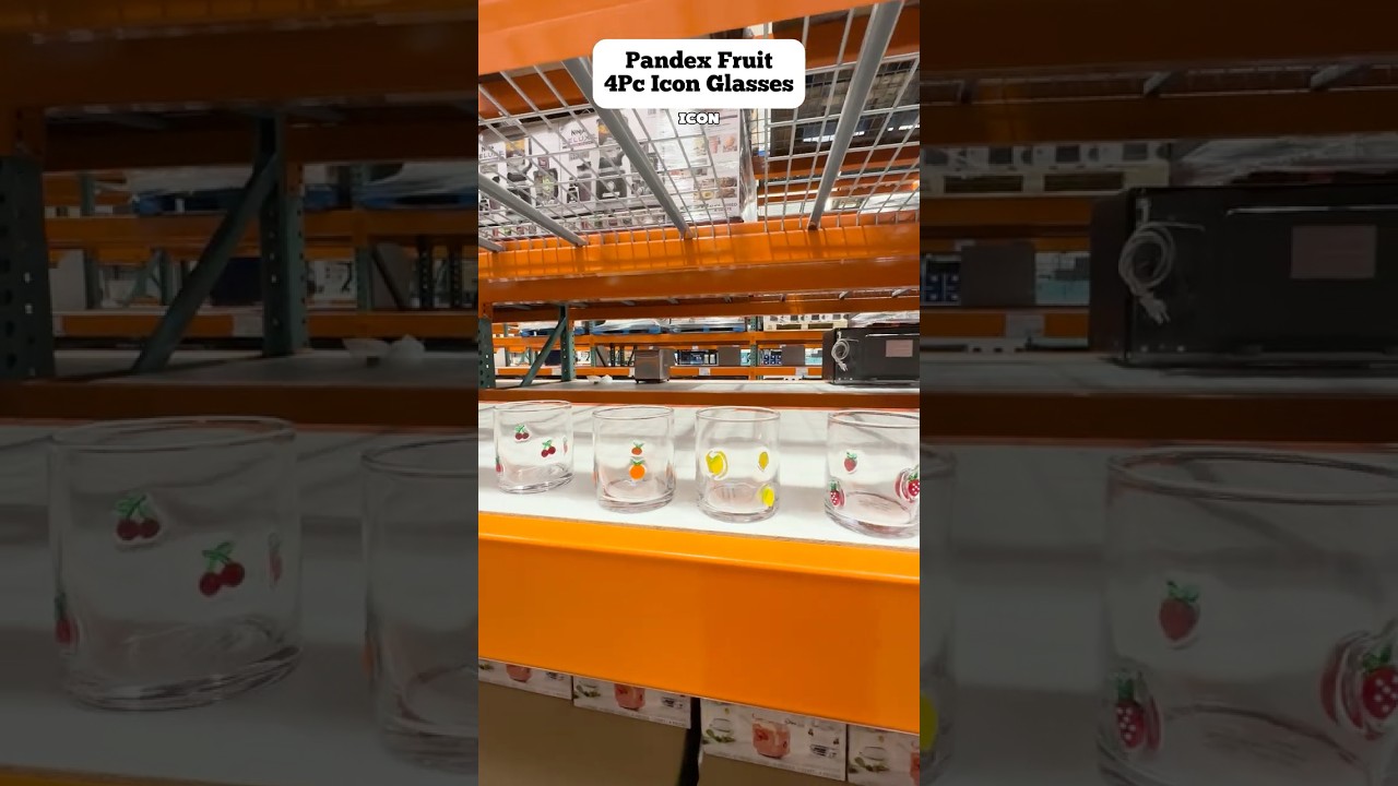 Набор из 4 стаканов Pandex объемом 14 унций с фруктовыми иконками в Costco! ✨
