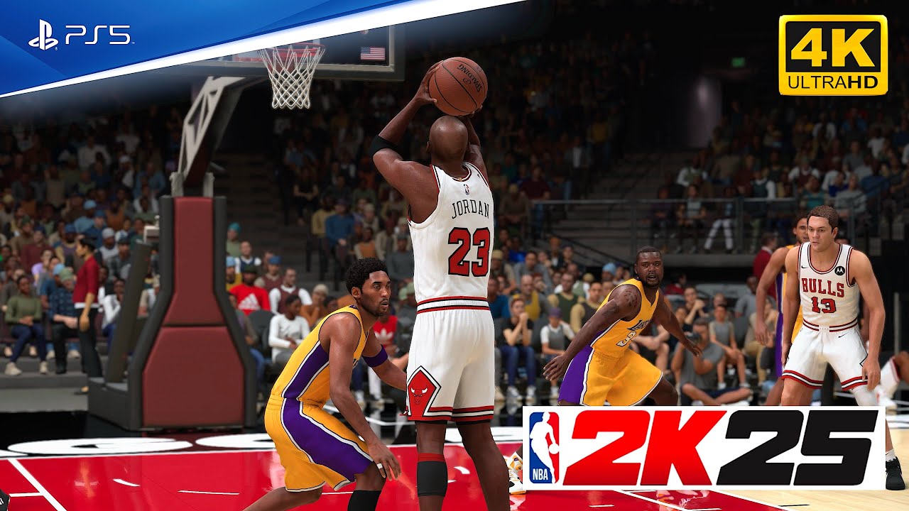 Официальный полный игровой процесс NBA 2K25 [PS5 4K60] '01 Lakers против '96 Bulls — Коби Брайант...