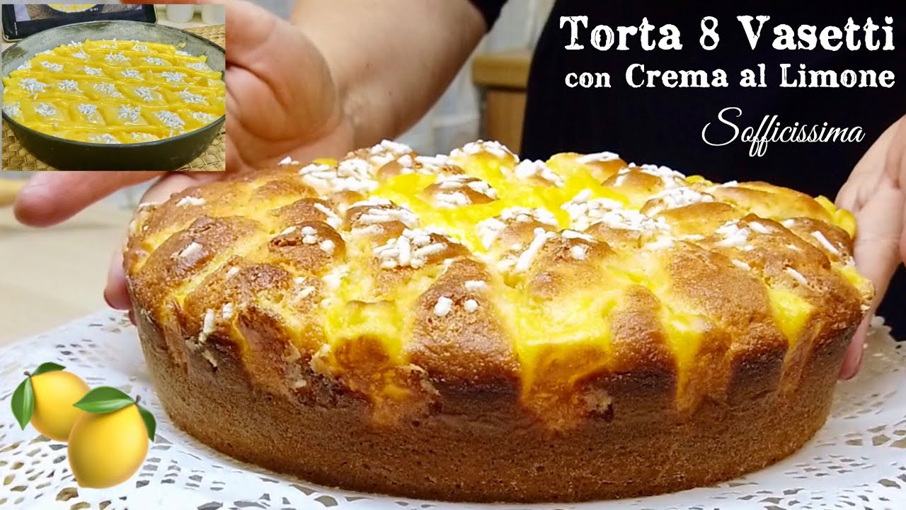 TORTA 8 VASETTI SOFFICISSIMA CON CREMA AL LIMONE 🍋 CAKE 8 JARS WITH LEMON CREAM