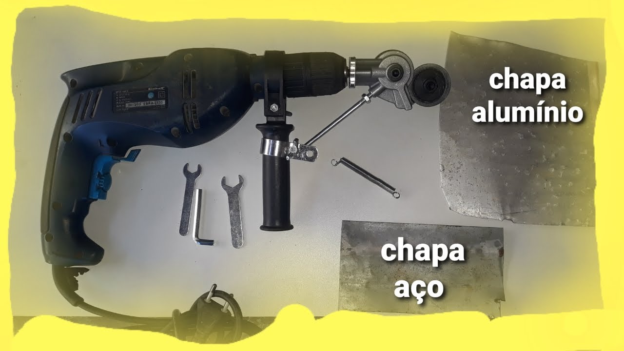 cortando chapa de aço e alumínio com furadeira #ferramentas