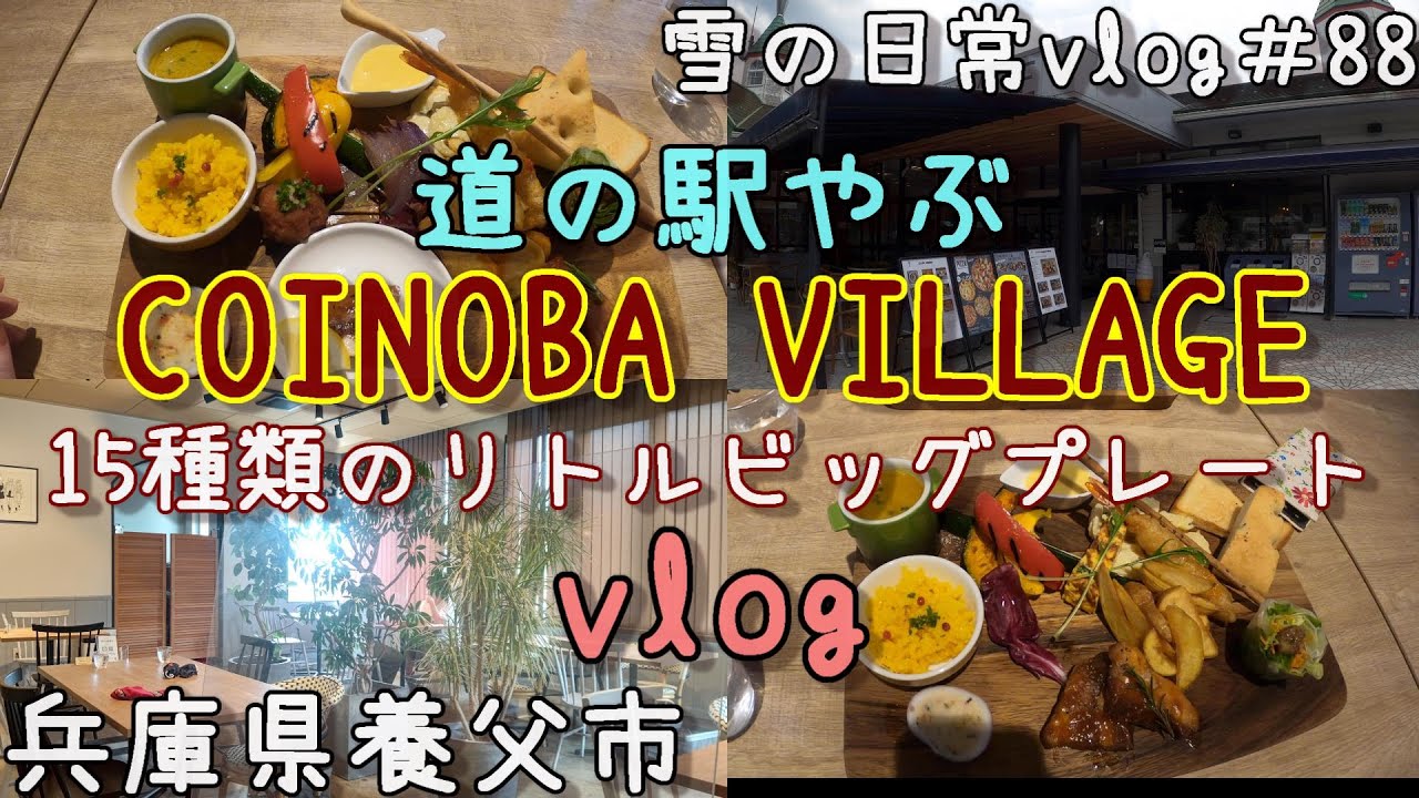 【兵庫県養父市】道の駅やぶ「 COINOBA VILLAGE」でリトルビッグプレートランチ食べに行ってきた！　30代主婦（年の差夫婦）の散策　雪の日常vlog＃88