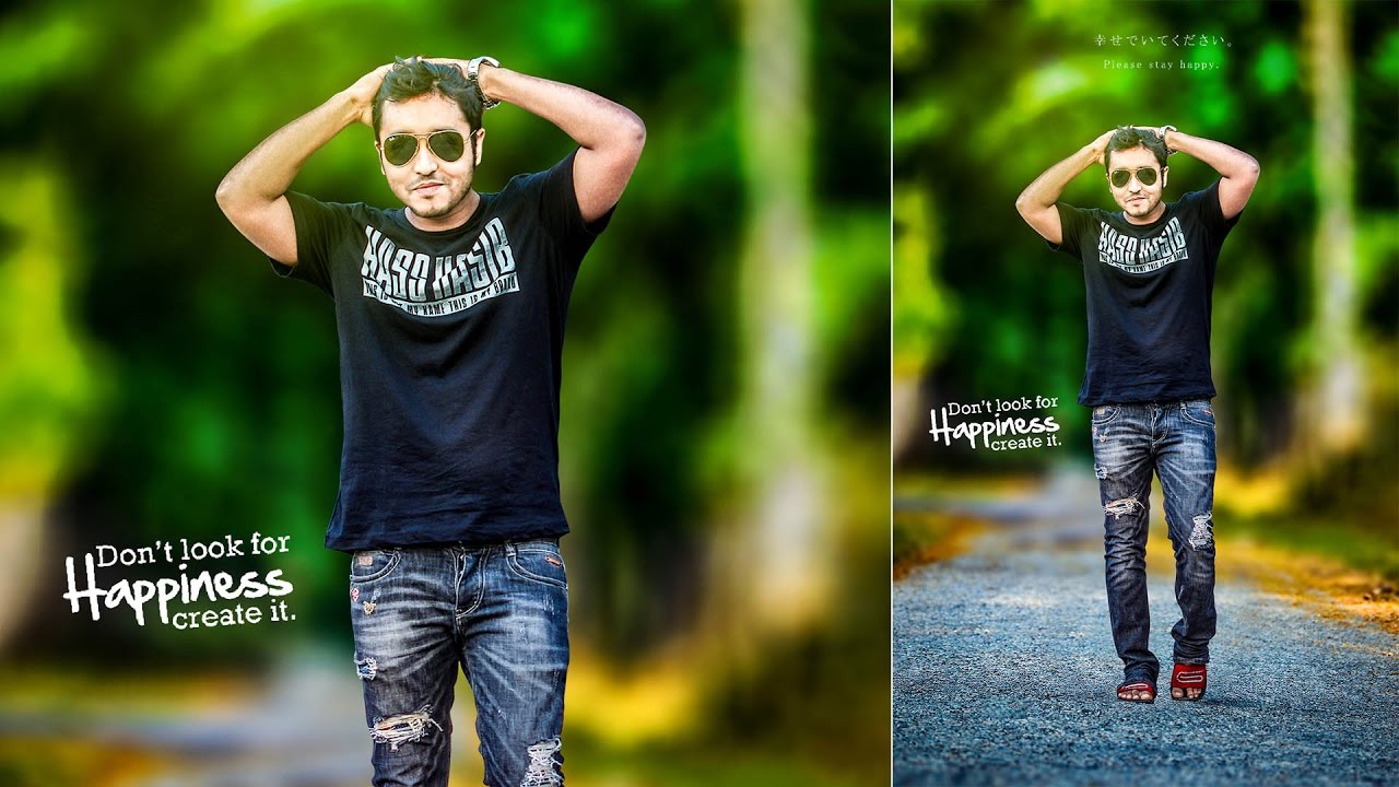 Photoshop Tutorial | How to Edit Outdoor Portrait | Background Mixing & Blur Effects