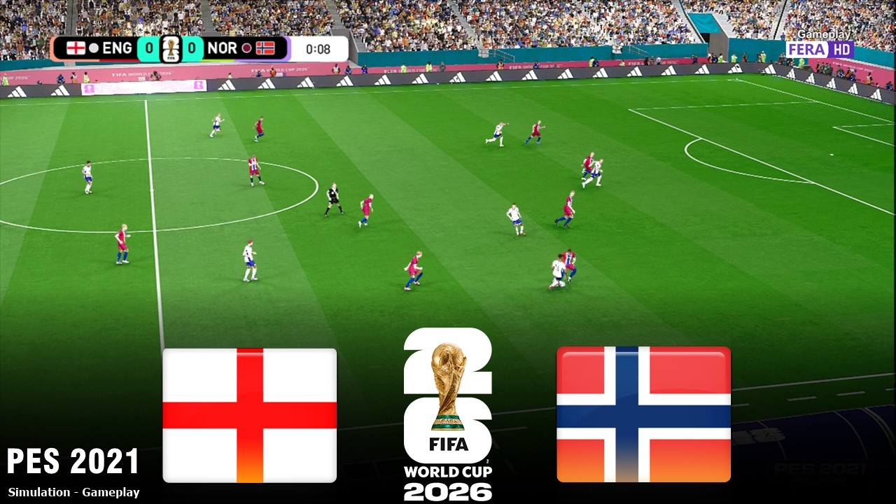 ENGLAND vs NORWAY | World Cup 2026 | 11 July 2026 | Live SIMULATION PES 2021 Gameplay