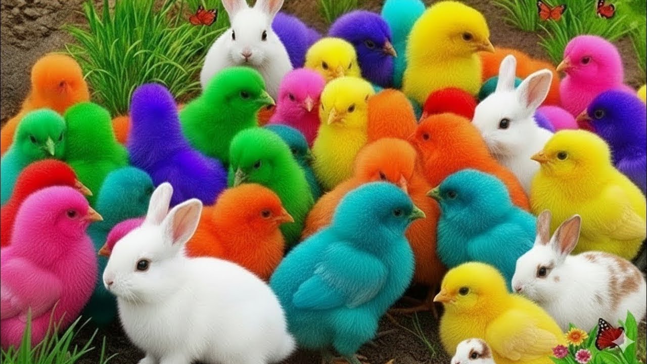 Ayam Lucu, ayam warna warni, ayam rainbow, kelinci lucu, bebek lucu, ikan koi, Hewan Lucu