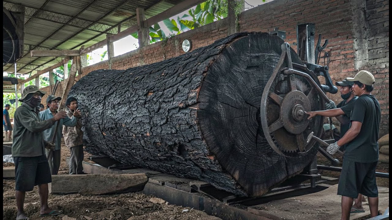 UNBELIEVABLE FIND!! The Black Wood That No One Dared to Cut at the Sawmill