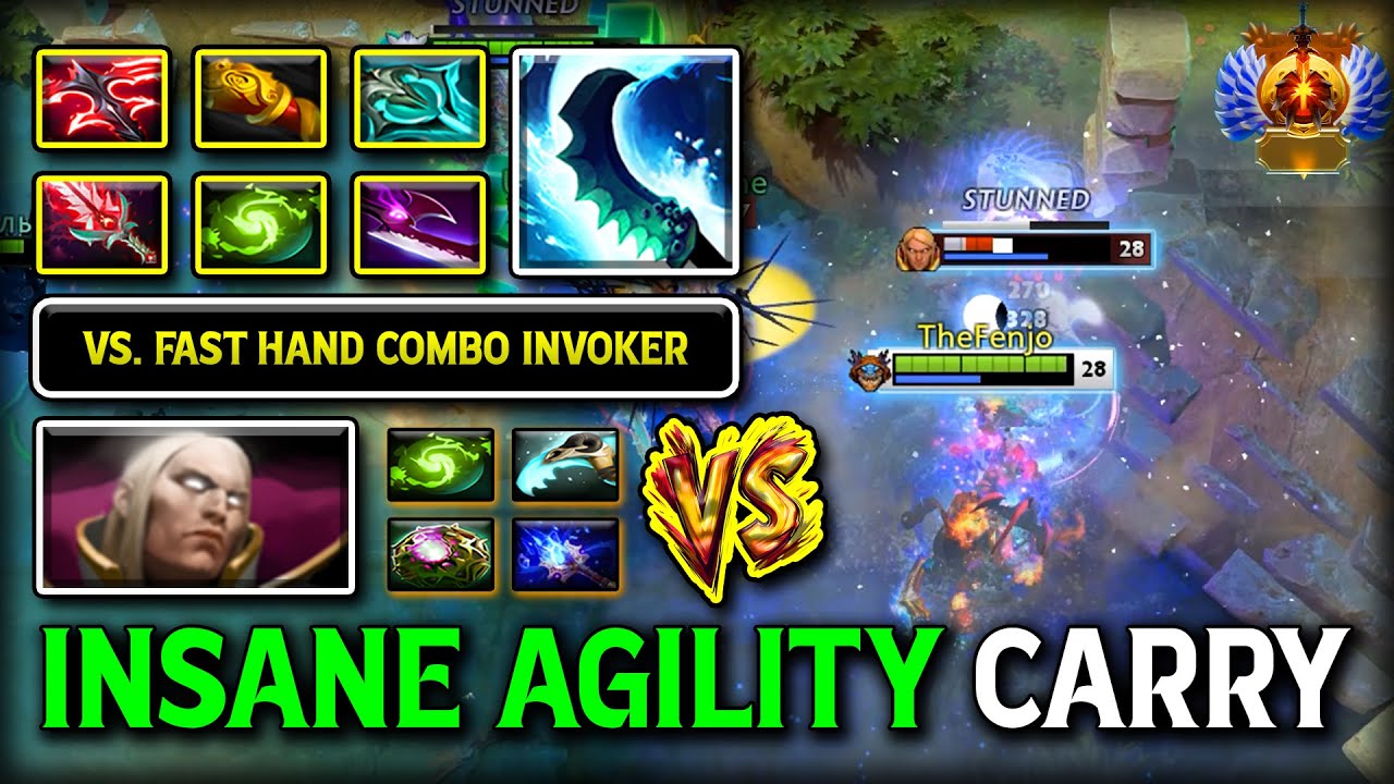 INSANE AGILITY CARRY Slark 34Kills Max Slotted Build Facing Against Fast Hands Combo GOD Invoker