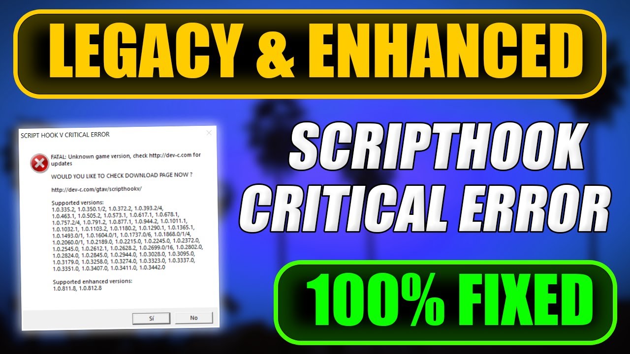 GTA 5 Script Hook V Critical Error FIXED | Latest Working Method (2025)
