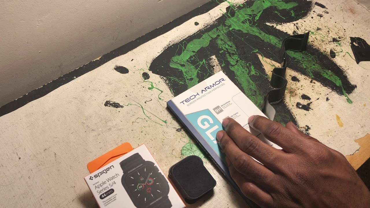 TechAmor & Spigen Rugged Case Apple Watch Series 5 Case and Screen protector UnBoXiNg & Installation