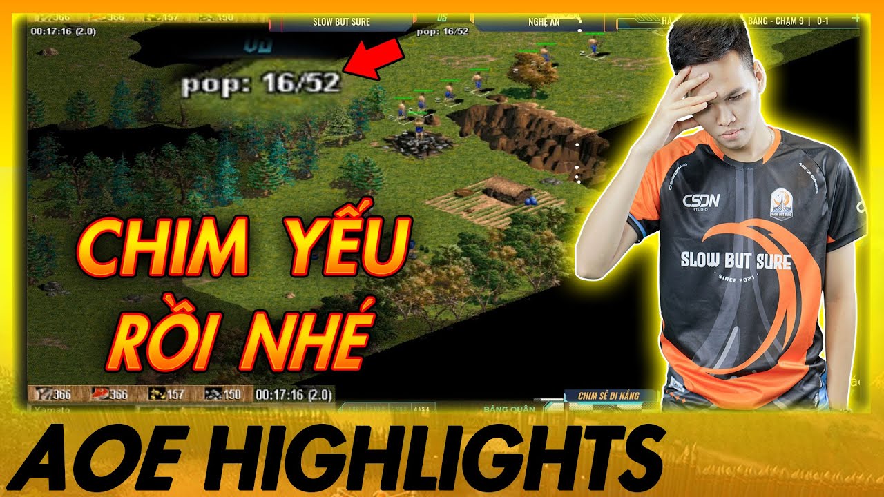 Bị đánh yếu từ sớm   Chim Sẻ bỏ nhà hồi time BẬT 4 cực hay | AoE Highlights