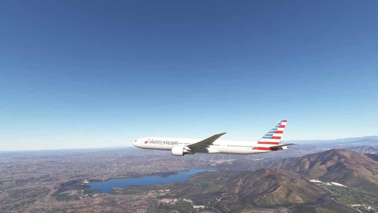 boeing 777 300er  american overtaking mid air