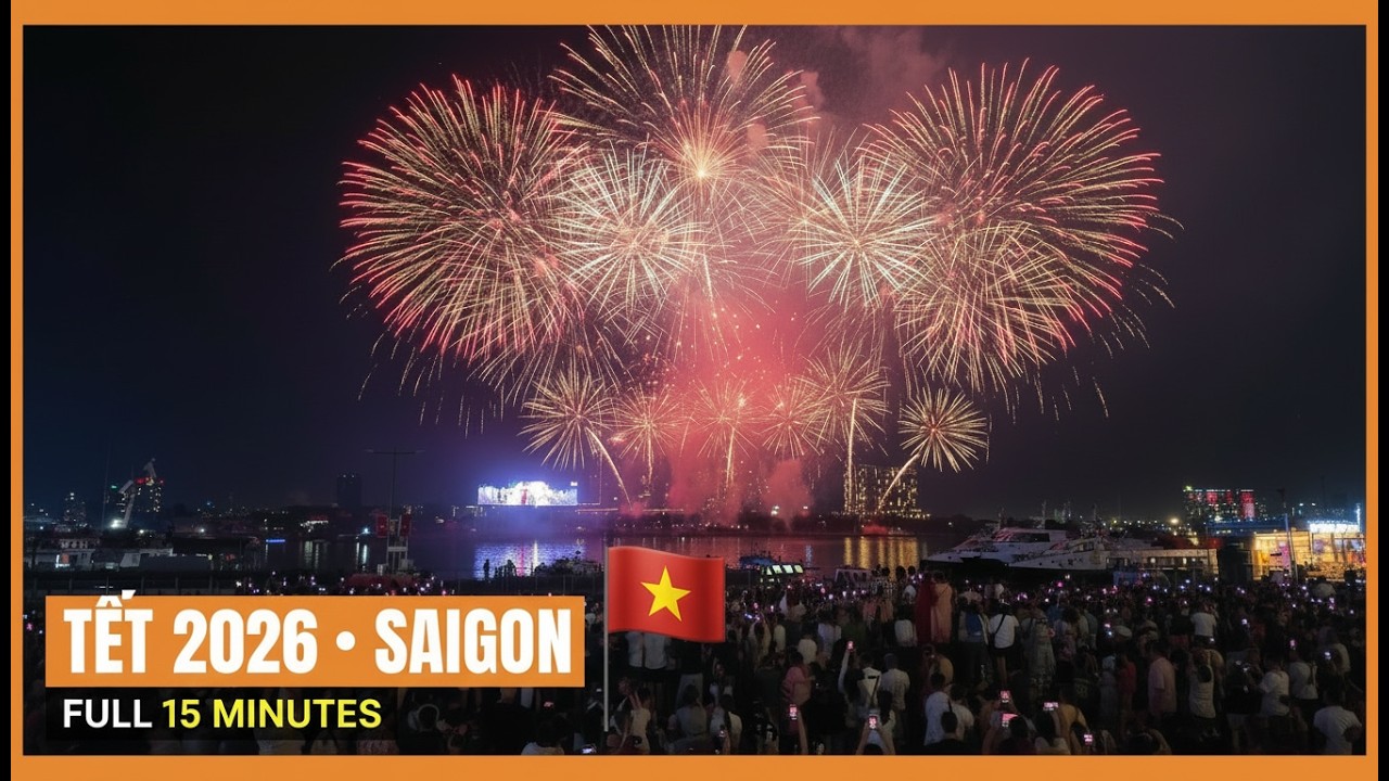 Ho Chi Minh City Tet Fireworks 2026 🎆 Ph&aacute;o Hoa Tết B&iacute;nh Ngọ TPHCM | Full 15 Min