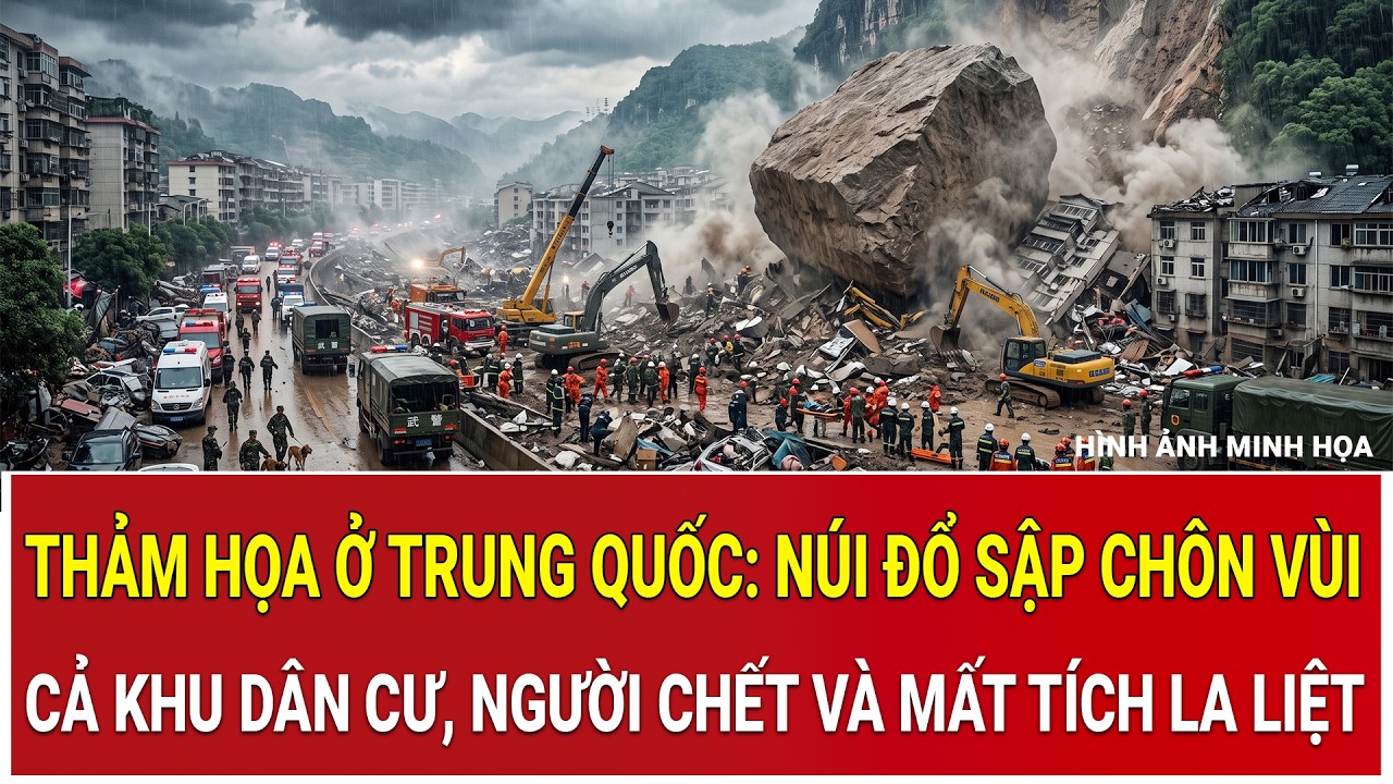 Kinh ho&agrave;ng thảm họa ở Trung Quốc: N&uacute;i đổ sập ch&ocirc;n v&ugrave;i cả khu d&acirc;n cư, người chết v&agrave; mất t&iacute;ch la liệt