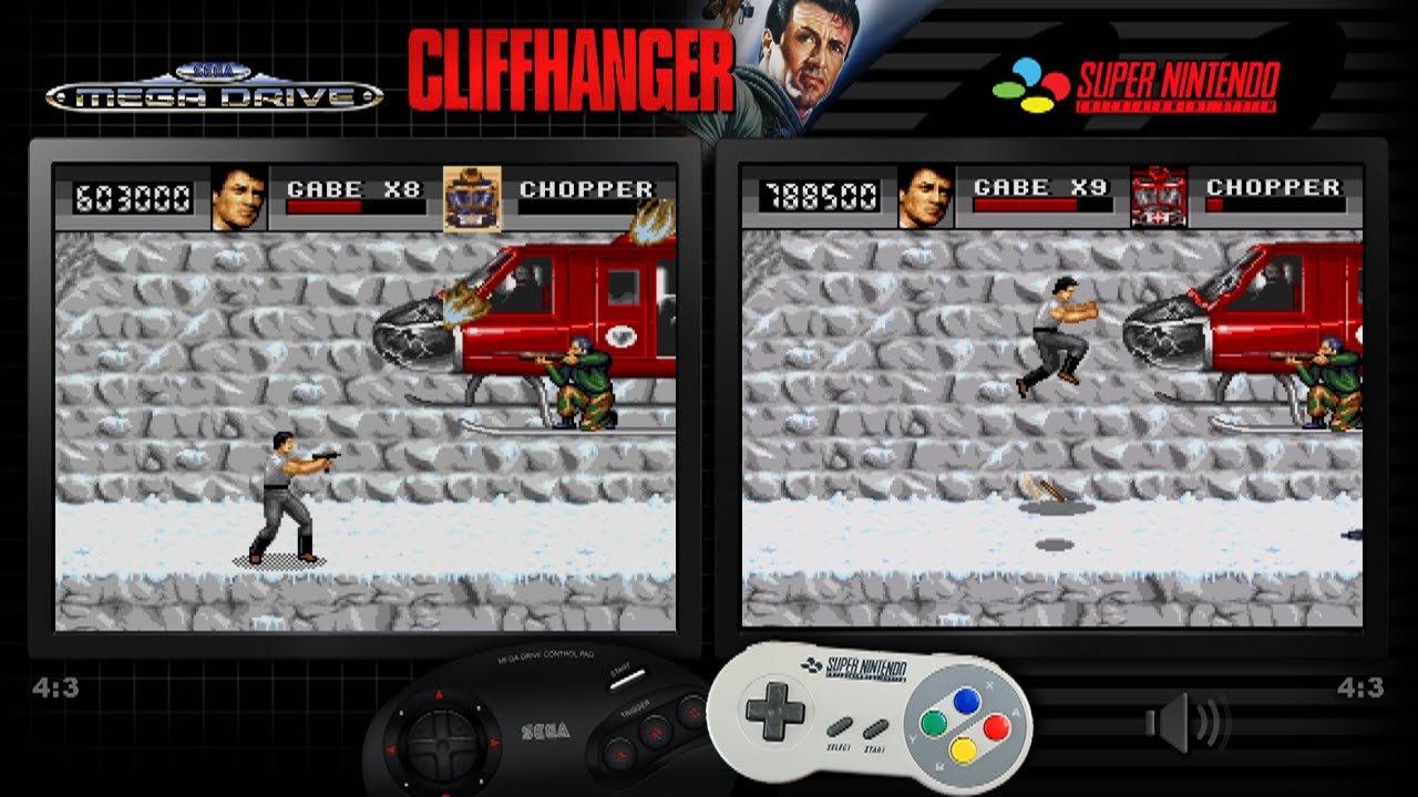 Cliffhanger | Mega Drive-Mega CD & SNES | Comparison - Dual Longplay