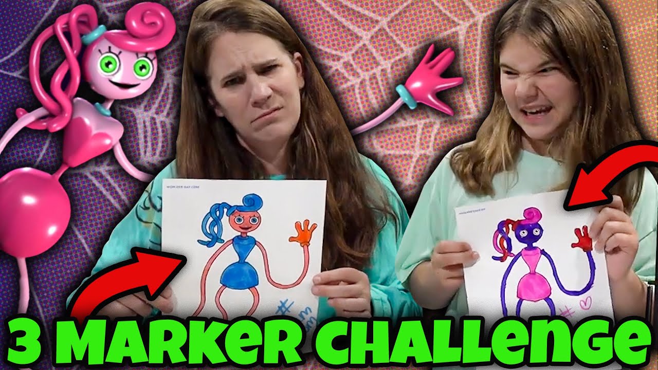 Mommy Long Legs 3 Marker Challenge! Winner Gets A Yes Day!