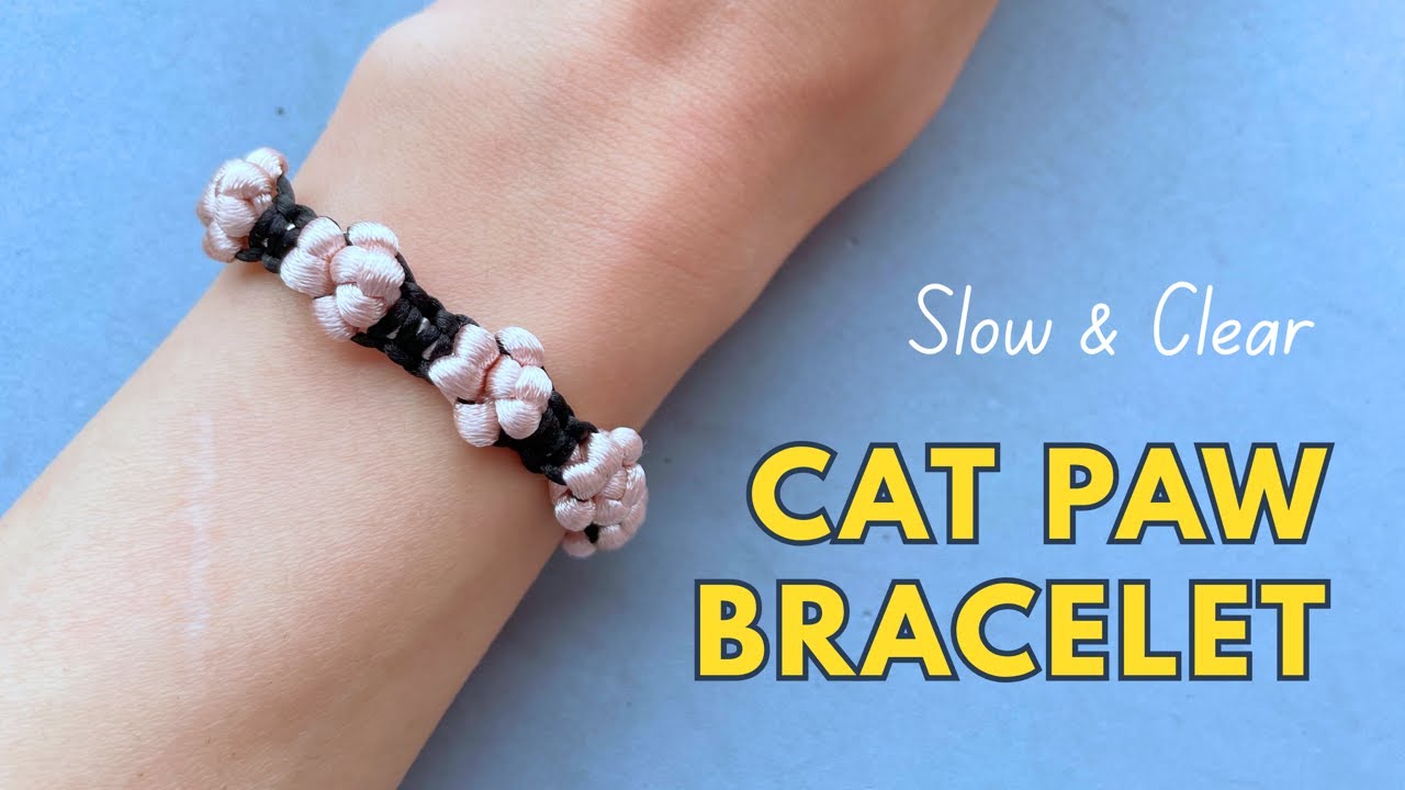 🐾 Macrame Bracelet with 3D Cat or Dog Paws: The Perfect Pet Lover's Accessory 🐈‍⬛ 🐕