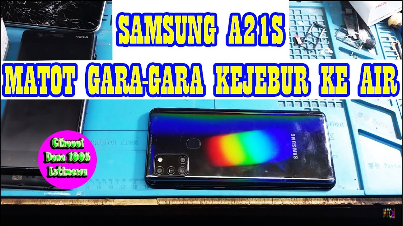 SAMSUNG A21S MATOT GARA-GARA KECEBUR AIR,,,100% Done,,,Istimewa!!!