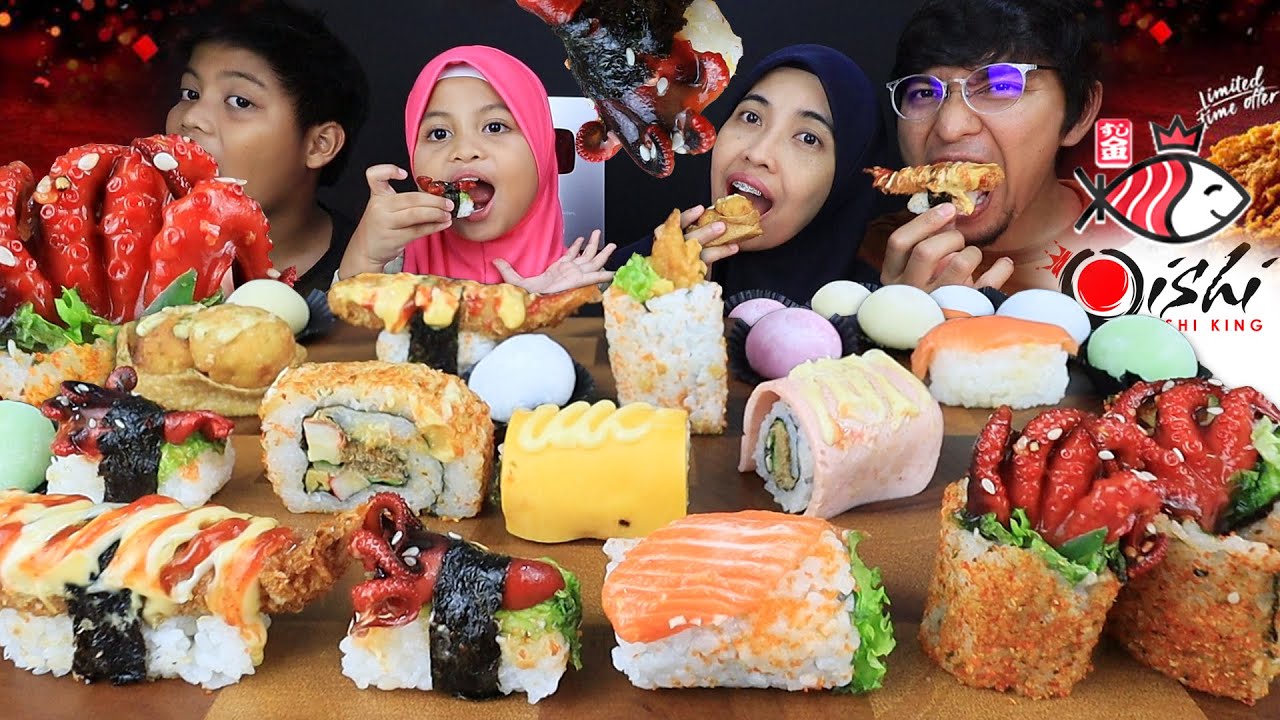 MAKAN SUSHI JEPUN PALING SEDAP! dengan FAMILYZOLA "X SAMPAI 10 MINIT LICIN!"
