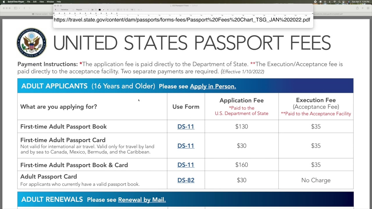 How to find the US Passport Fees online