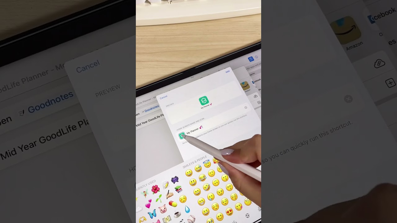 Using the Shortcut app to create custom icons on iPad #ipad #applepencil2 #appleipad #goodnotes5
