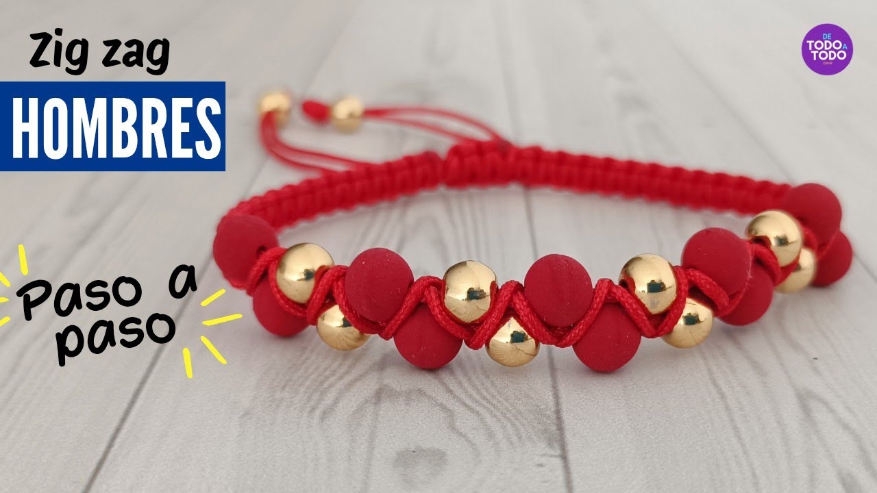 Cómo hacer pulseras para HOMBRE paso a paso. ZIGZAG. 👉Men's thread bracelet.