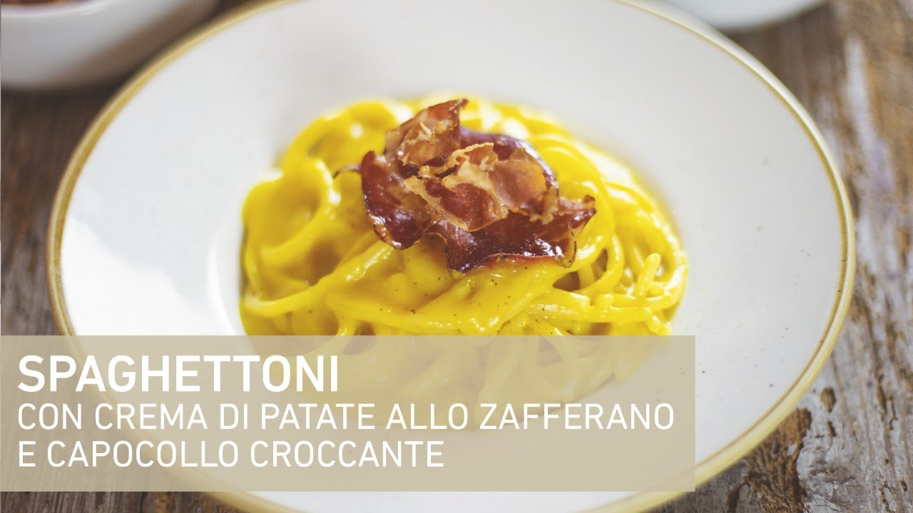 SPAGHETTONE CREMA DI PATATE E CAPOCOLLO CROCCANTE - A Casa Tu Martinu