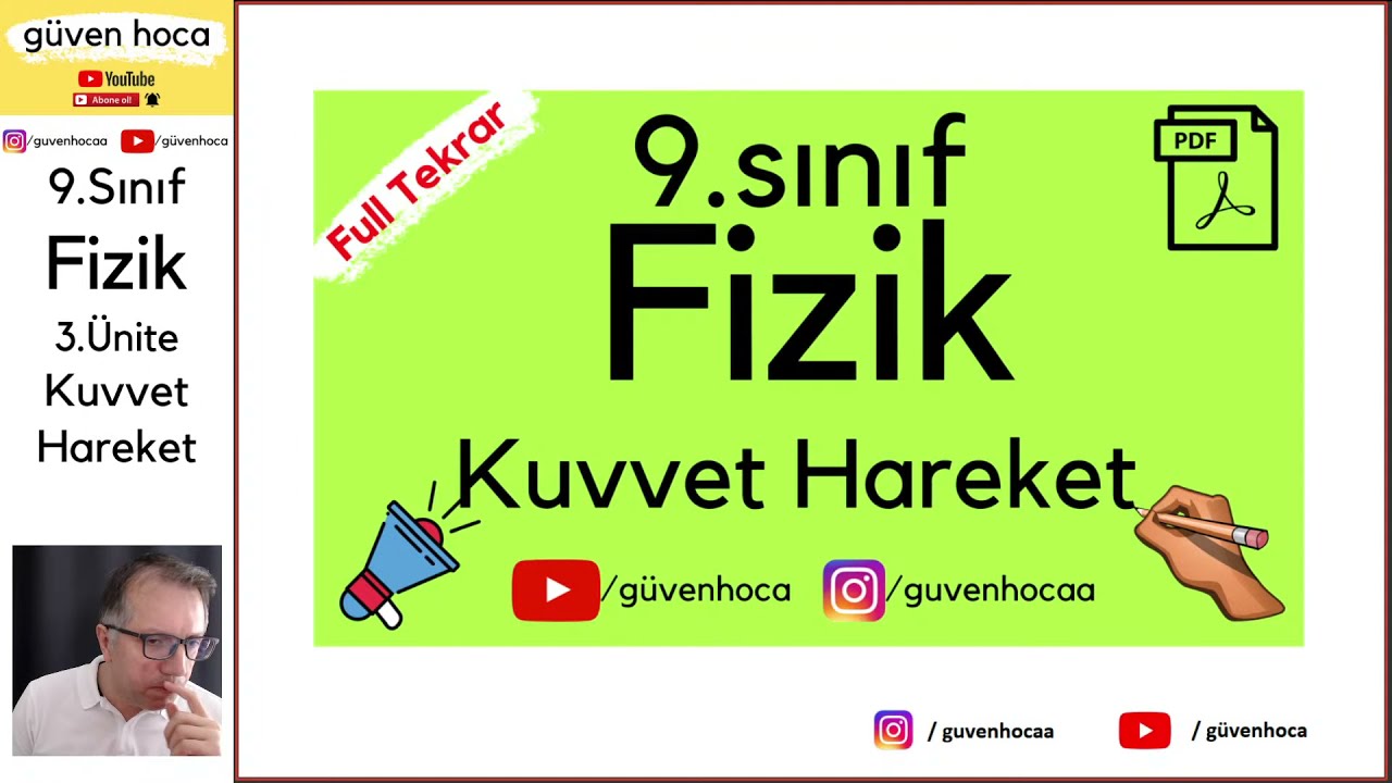 9.SINIF FİZİK 3.ÜNİTE - KUVVET HAREKET FULL TEKRAR  TYT + PDF