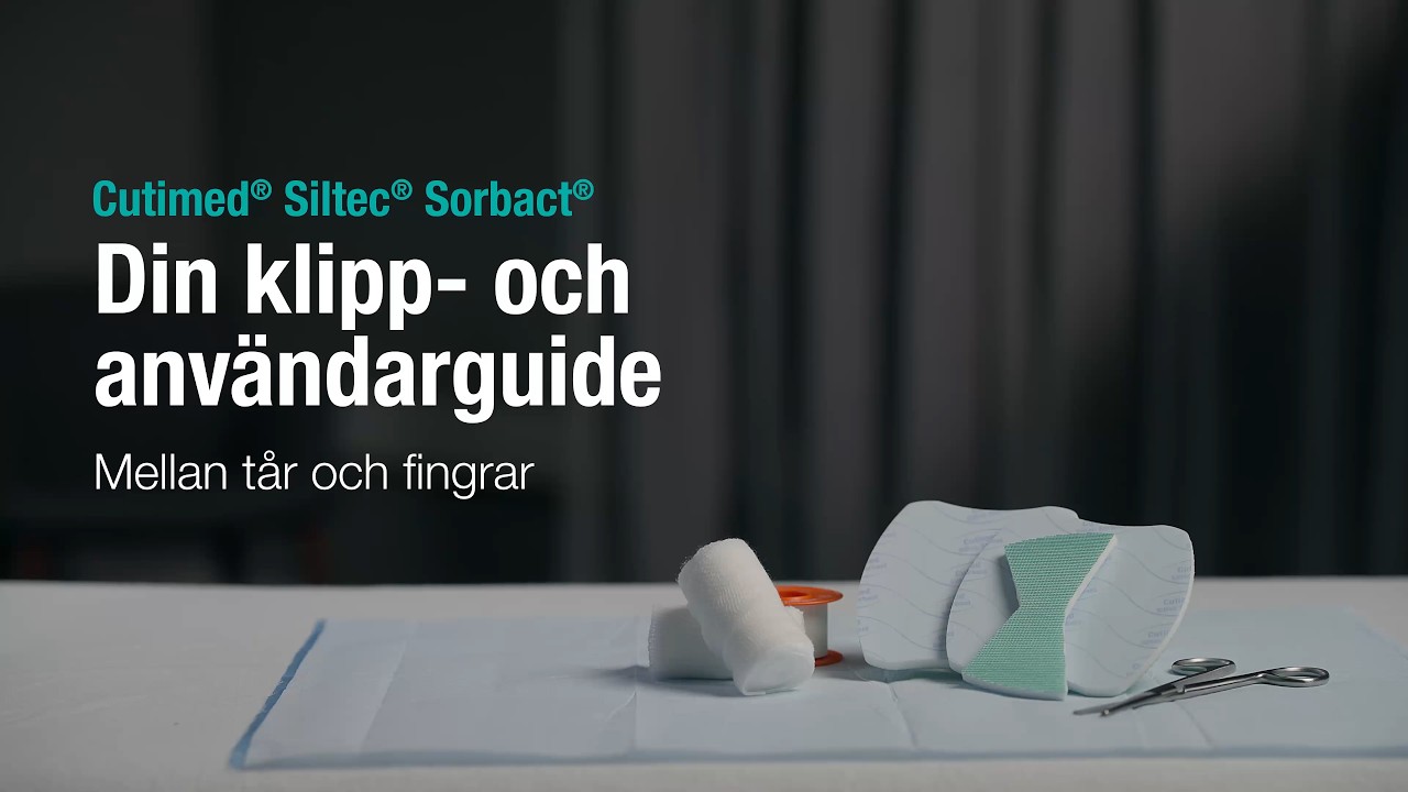 Cutimed Siltec Sorbact – Din klipp och användarguide: mellan tår och fingrar