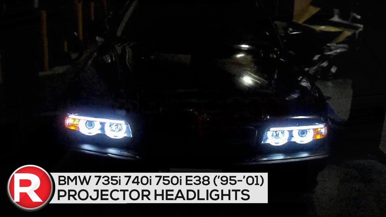 Demo: Spec-D Projector Headlights BMW 735i 740i 750i E38 (95-01) Dual Halo LED in Black or Chrome