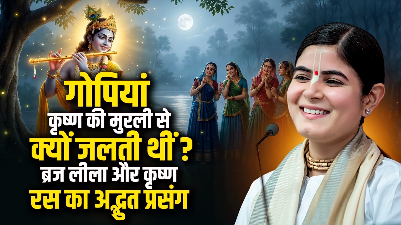 गोपियां कृष्ण की मुरली से क्यों जलती थीं? ब्रज लीला और कृष्ण रस का अद्भुत प्रसंग | देवी चित्रलेखा जी
