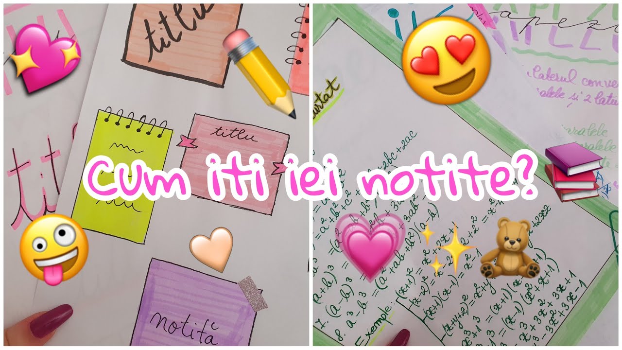 Cum îți iei notițe?📚💫 | Idei de titluri, sticky notes, exemple😇🌈(how to take notes)