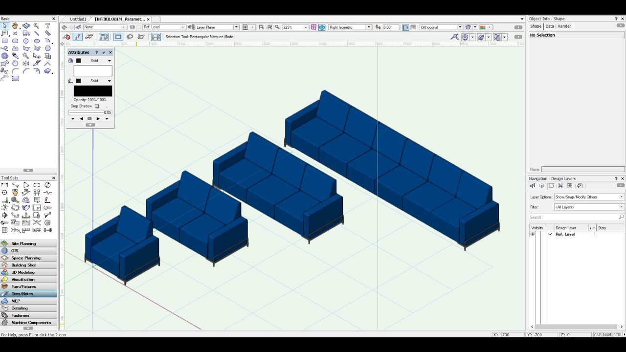 Vectorworks: FOR FREE Parametric sofa