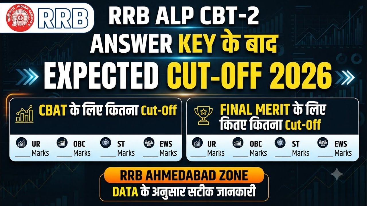 RRB ALP CBT-2 Expected Cut Off 2026 Ahmedabad Zone | RRB Ahmedabad ALP CBT-2 Expected Cut Off 2026