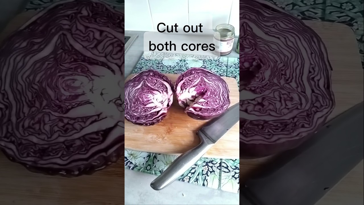 Red cabbage recipe with apples and raisins, is sweet pickled and delicious.  