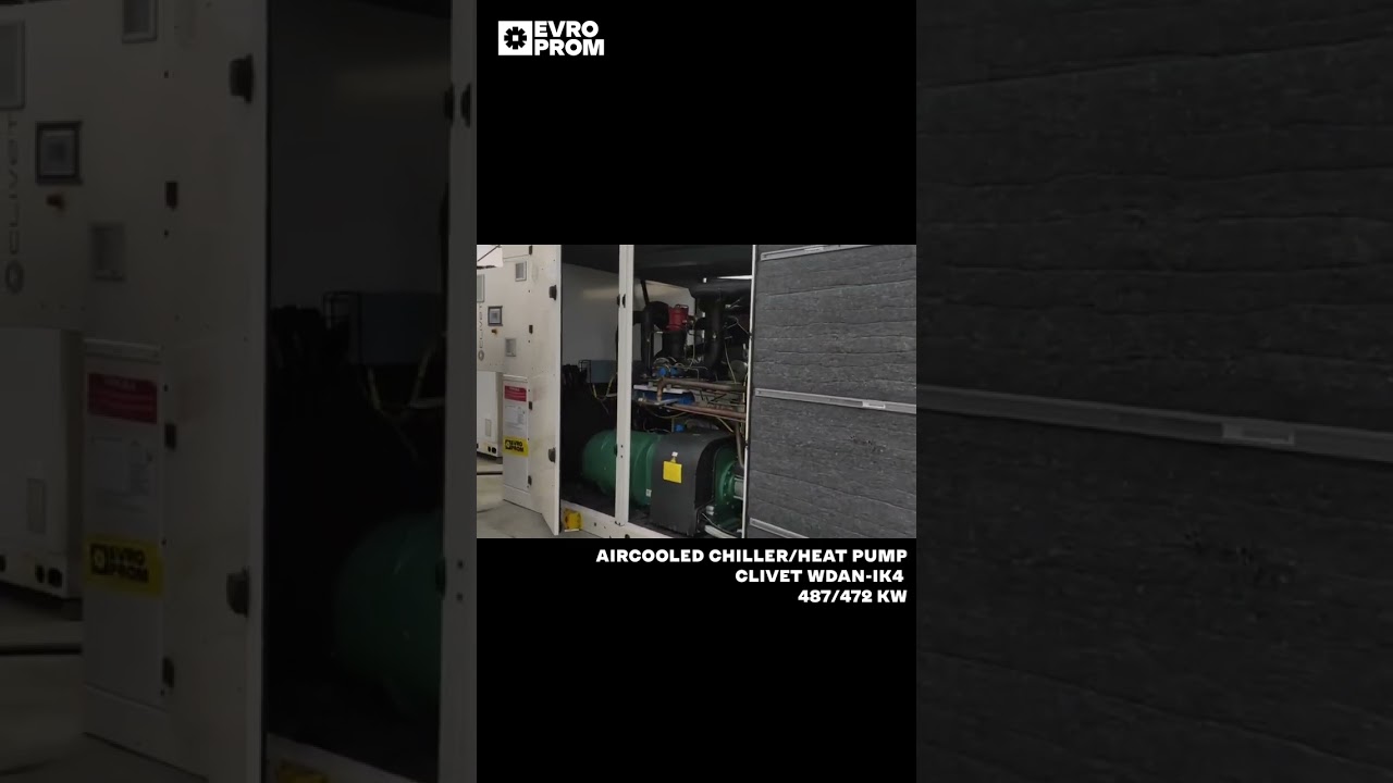 Air-cooled chiller/heat pump CLIVET WDAN-IK4 487/472 KW Test. Evroprom