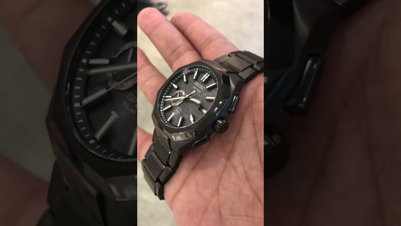 Seiko Astron GPS Solar 'Jet Black' Crystal Box Bracelet Watch SSJ015J1 
