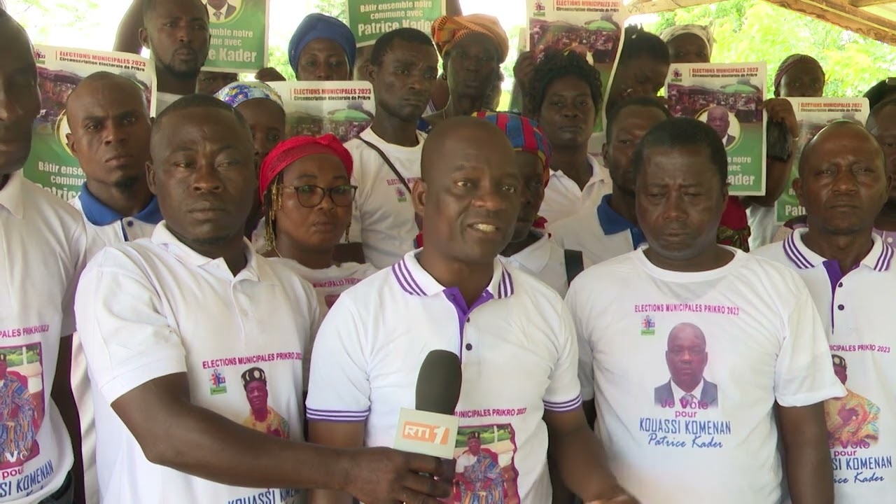 Adi Isac, Kouassi Kader et Ekra Antoine en campagne pour les municipales 2023 à Prikro