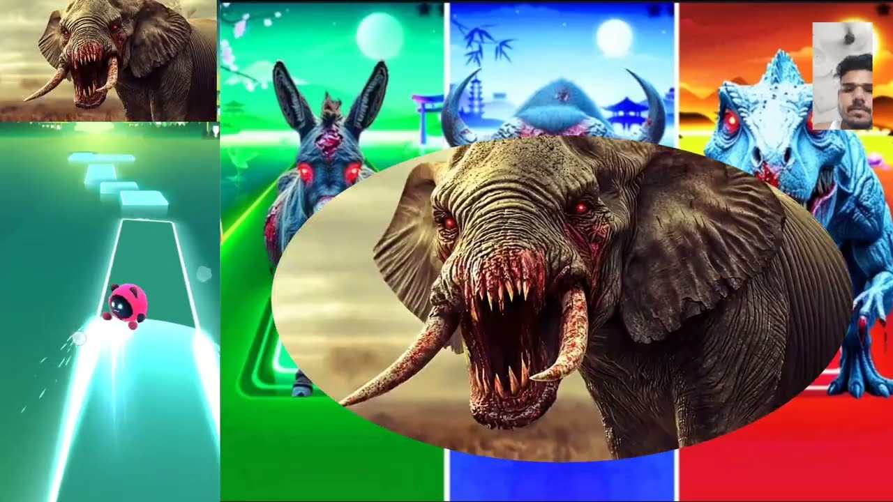 Zombie Mammoth🦣🆚Zombie Donkey🫏🆚Zombie Buffalo🦬🆚Zombie Dinosaur🦖| Tiles Hop Animal #tileshop #gaming